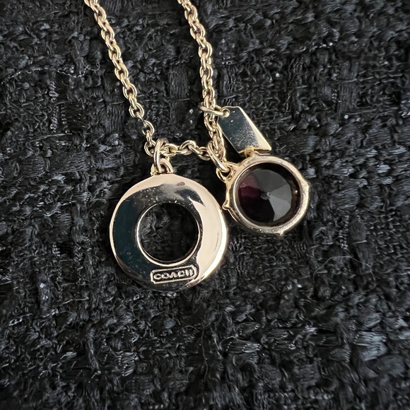 Coach Circle Round Charm Necklace - Gold hardware - Picture 3 of 4